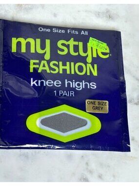 Made In Israel Fashion Knee Highs Grey One Size Hosiery Sheer Nylon Stockings